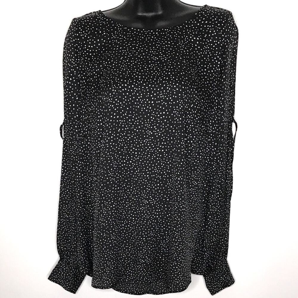 Lane Bryant Cold Shoulder Black Polka Dot Top-18 - Picture 3 of 14